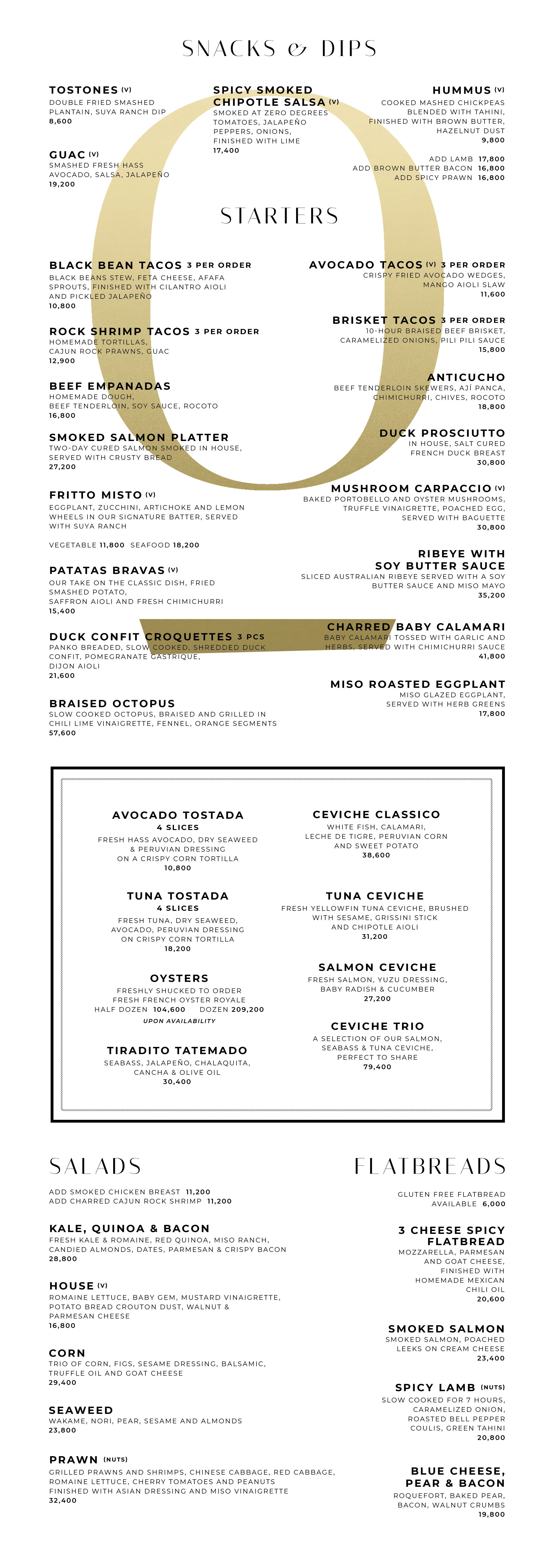 Slow Food Menu